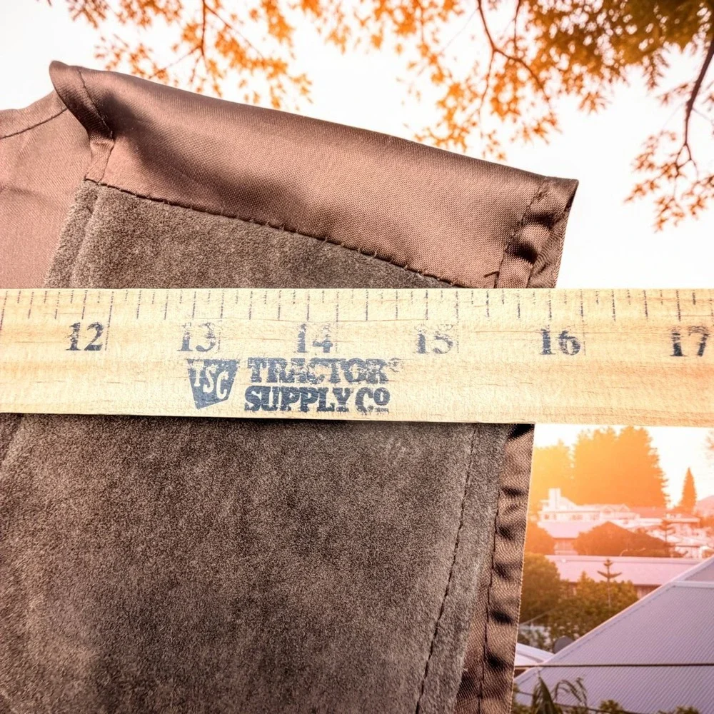 Beyond Leather Vtg 80s Mens XL Brown Suede Vest Western Cowboy Leather
